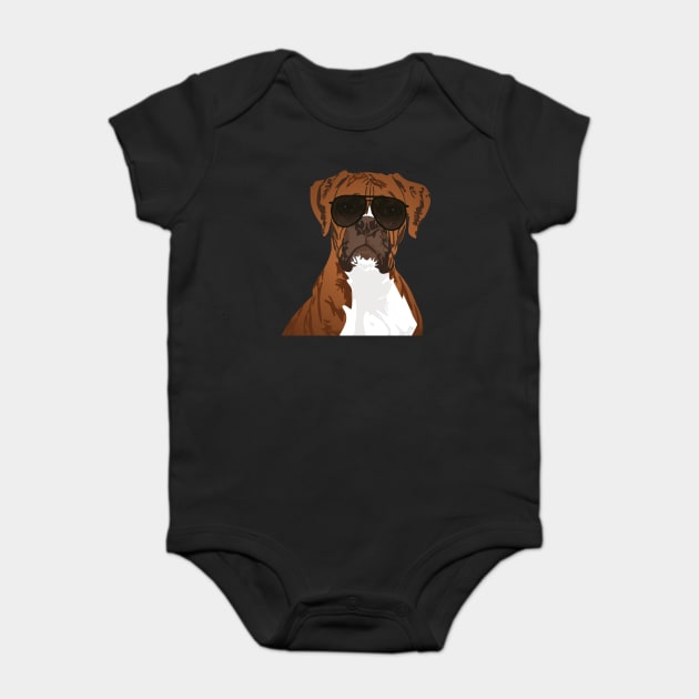 Cool Boxer Dog for Dog Lovers Baby Bodysuit by riin92